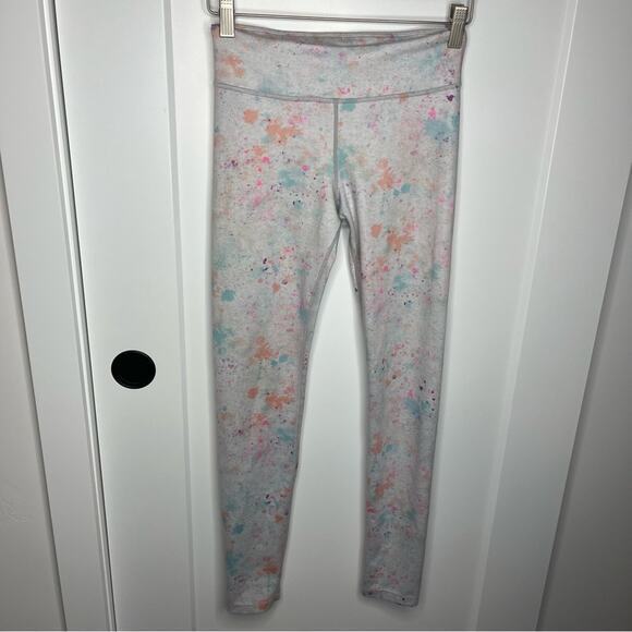 Athleta Girl Chit Chat Rainbow Platter Print Full Length Athletic Leggings XL 14 - Picture 1 of 7